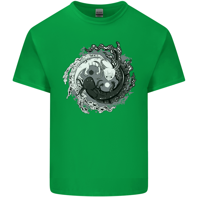 Axoloti Yin Yang Mens Cotton T-Shirt Tee Top Irish Green