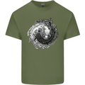 Axoloti Yin Yang Mens Cotton T-Shirt Tee Top Military Green