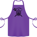 BBQ Grill Sergeant Chef Cook Food Funny Cotton Apron 100% Organic Purple