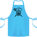 BBQ Grill Sergeant Chef Cook Food Funny Cotton Apron 100% Organic Turquoise