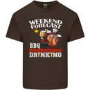 BBQ Weekend Forecast BBQing Alcohol Beer Mens Cotton T-Shirt Tee Top Dark Chocolate