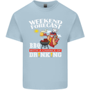 BBQ Weekend Forecast BBQing Alcohol Beer Mens Cotton T-Shirt Tee Top Light Blue