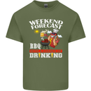 BBQ Weekend Forecast BBQing Alcohol Beer Mens Cotton T-Shirt Tee Top Military Green