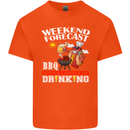 BBQ Weekend Forecast BBQing Alcohol Beer Mens Cotton T-Shirt Tee Top Orange