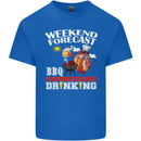 BBQ Weekend Forecast BBQing Alcohol Beer Mens Cotton T-Shirt Tee Top Royal Blue