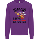 BBQ Weekend Forecast BBQing Alcohol Beer Mens Sweatshirt Jumper Purple
