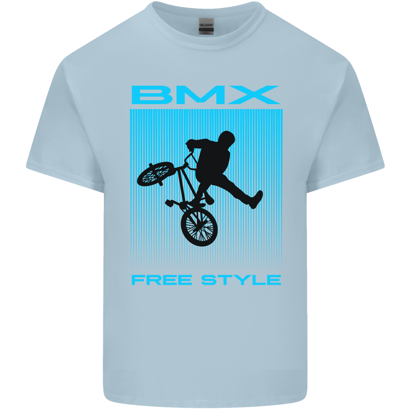 BMX Freestyle Cycling Bicycle Bike Mens Cotton T-Shirt Tee Top Light Blue