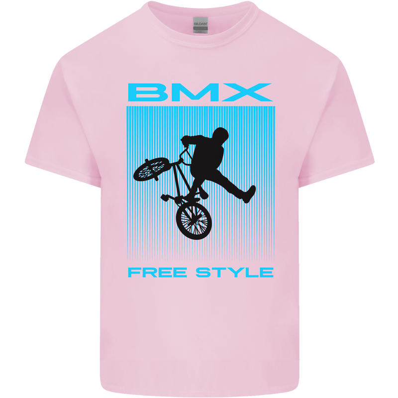 BMX Freestyle Cycling Bicycle Bike Mens Cotton T-Shirt Tee Top Light Pink