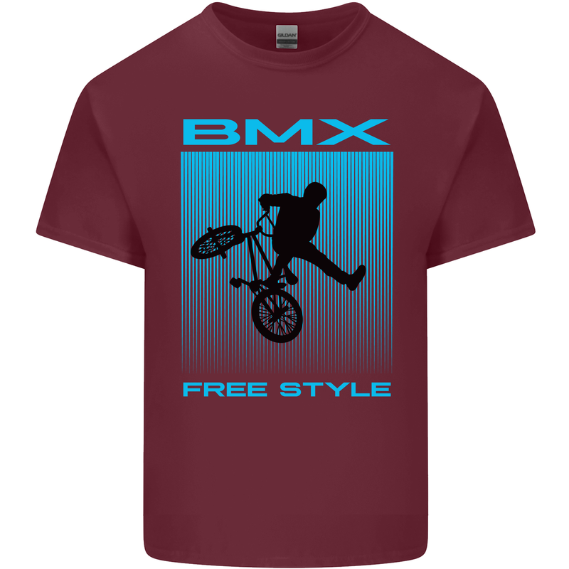 BMX Freestyle Cycling Bicycle Bike Mens Cotton T-Shirt Tee Top Maroon
