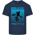 BMX Freestyle Cycling Bicycle Bike Mens Cotton T-Shirt Tee Top Navy Blue