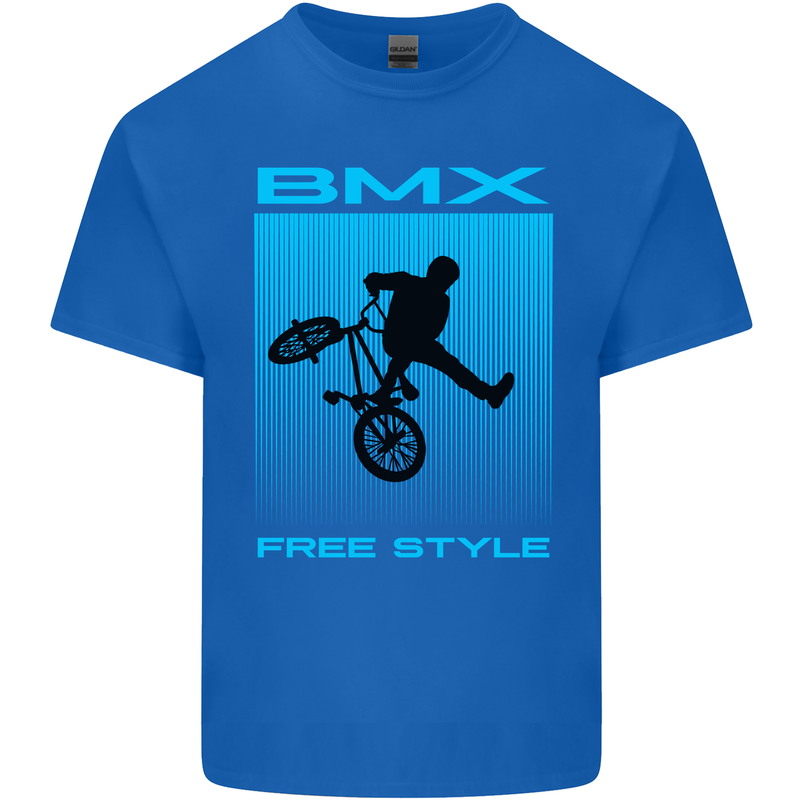 BMX Freestyle Cycling Bicycle Bike Mens Cotton T-Shirt Tee Top Royal Blue