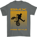 BMX Freestyle Cycling Bicycle Bike Mens T-Shirt Cotton Gildan Charcoal