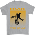 BMX Freestyle Cycling Bicycle Bike Mens T-Shirt Cotton Gildan Sports Grey
