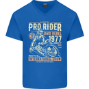 BMX Pro-Rider 1977 Cycling Bike Bicycle Mens V-Neck Cotton T-Shirt Royal Blue