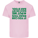 Back on My Bar Stool St. Patrick's Day Mens Cotton T-Shirt Tee Top Light Pink