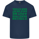 Back on My Bar Stool St. Patrick's Day Mens Cotton T-Shirt Tee Top Navy Blue