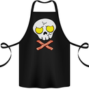Bacon & Egg Skull & Crossbones Funny Cotton Apron 100% Organic Black