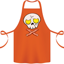 Bacon & Egg Skull & Crossbones Funny Cotton Apron 100% Organic Orange