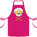Bacon & Egg Skull & Crossbones Funny Cotton Apron 100% Organic Pink