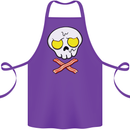 Bacon & Egg Skull & Crossbones Funny Cotton Apron 100% Organic Purple