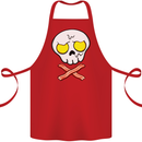 Bacon & Egg Skull & Crossbones Funny Cotton Apron 100% Organic Red