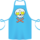 Bacon & Egg Skull & Crossbones Funny Cotton Apron 100% Organic Turquoise