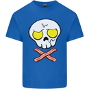Bacon & Egg Skull & Crossbones Funny Mens Cotton T-Shirt Tee Top Royal Blue
