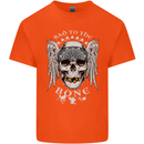 Bad 2 the Bone Biker Skull Angel Motorcycle Kids T-Shirt Childrens Orange