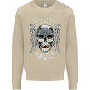 Bad 2 the Bone Biker Skull Angel Motorcycle Mens Sweatshirt Jumper Sand