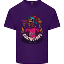 Bad Santa Claus Funny Skull Beer Alcohol Mens Cotton T-Shirt Tee Top Purple