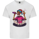 Bad Santa Claus Funny Skull Beer Alcohol Mens Cotton T-Shirt Tee Top White