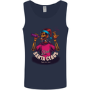 Bad Santa Claus Funny Skull Beer Alcohol Mens Vest Tank Top Navy Blue