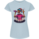 Bad Santa Claus Funny Skull Beer Alcohol Womens Petite Cut T-Shirt Light Blue