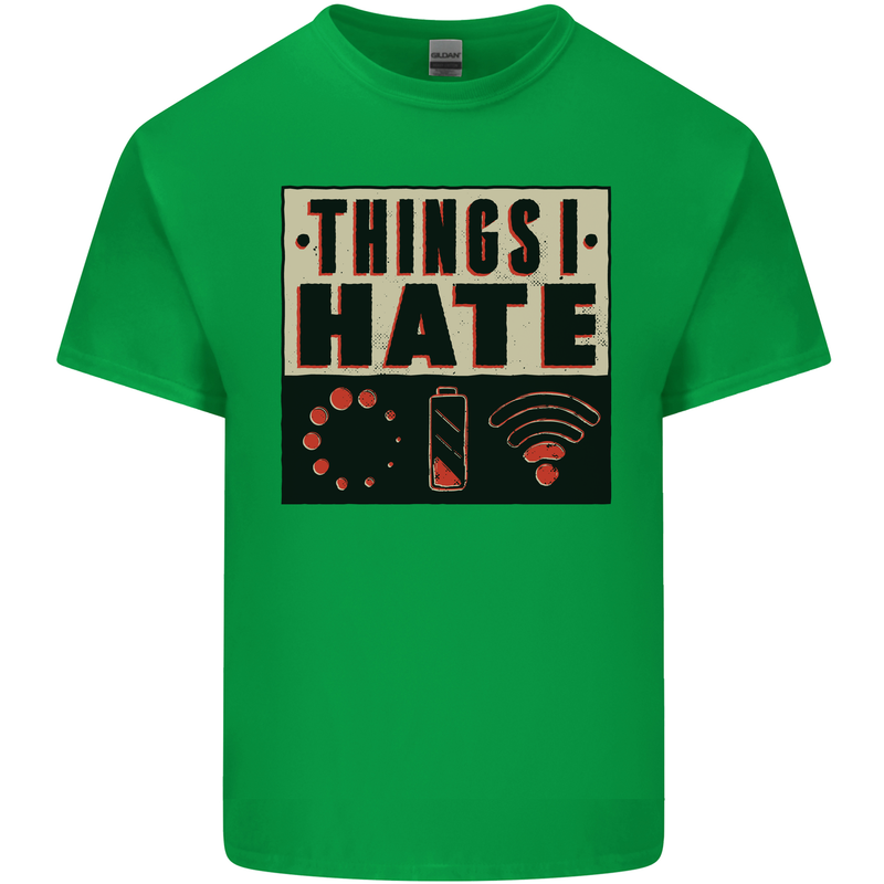 Bad Wifi Low Battery Lag Gaming Gamer Phone Mens Cotton T-Shirt Tee Top Irish Green
