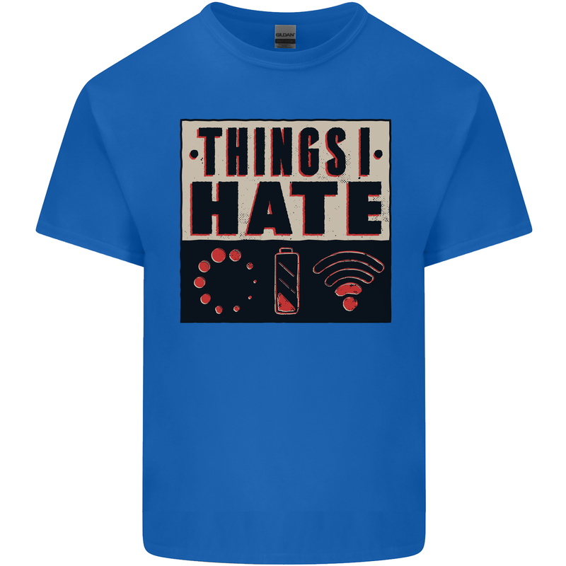 Bad Wifi Low Battery Lag Gaming Gamer Phone Mens Cotton T-Shirt Tee Top Royal Blue