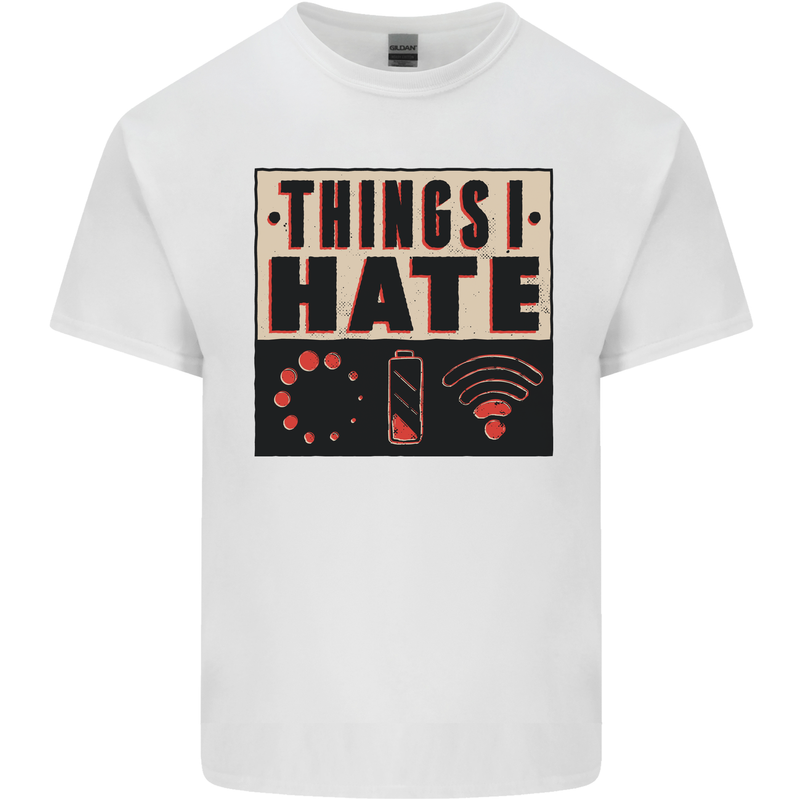 Bad Wifi Low Battery Lag Gaming Gamer Phone Mens Cotton T-Shirt Tee Top White