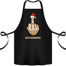 Bah Humbug Finger Flip Funny Christmas Rude Cotton Apron 100% Organic Black