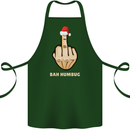 Bah Humbug Finger Flip Funny Christmas Rude Cotton Apron 100% Organic Forest Green