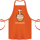 Bah Humbug Finger Flip Funny Christmas Rude Cotton Apron 100% Organic Orange