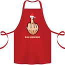 Bah Humbug Finger Flip Funny Christmas Rude Cotton Apron 100% Organic Red