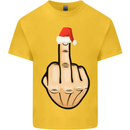 Bah Humbug Finger Flip Funny Christmas Rude Kids T-Shirt Childrens Yellow