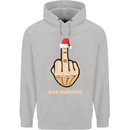 Bah Humbug Finger Flip Funny Christmas Rude Mens 80% Cotton Hoodie Sports Grey