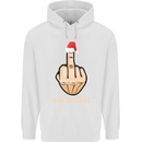 Bah Humbug Finger Flip Funny Christmas Rude Mens 80% Cotton Hoodie White