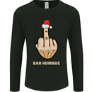 Bah Humbug Finger Flip Funny Christmas Rude Mens Long Sleeve T-Shirt Black