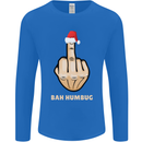 Bah Humbug Finger Flip Funny Christmas Rude Mens Long Sleeve T-Shirt Royal Blue