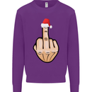 Bah Humbug Finger Flip Funny Christmas Rude Mens Sweatshirt Jumper Purple