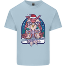 Bah Humbug Grumpy Christmas Owls Mens Cotton T-Shirt Tee Top Light Blue