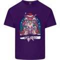 Bah Humbug Grumpy Christmas Owls Mens Cotton T-Shirt Tee Top Purple