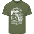 Balls & Beard Biker Motorcycle Motorbike Mens Cotton T-Shirt Tee Top Military Green