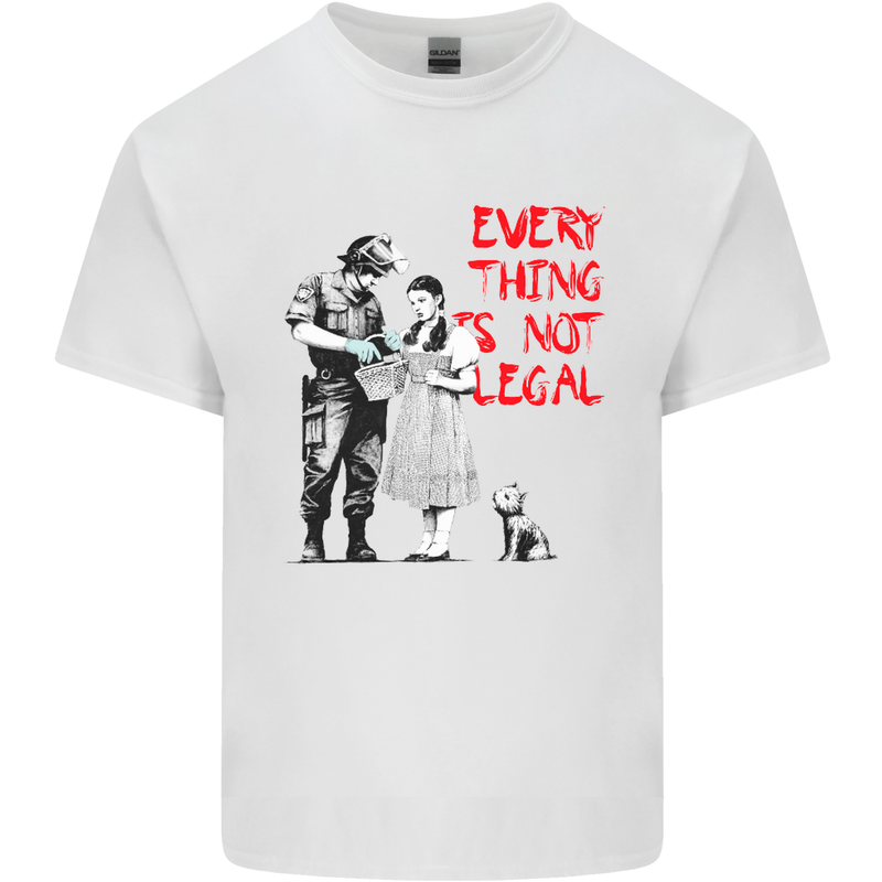 Banksy Art Everything Is Not Legal Mens Cotton T-Shirt Tee Top White